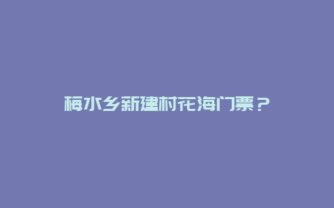 梅水乡新建村花海门票？