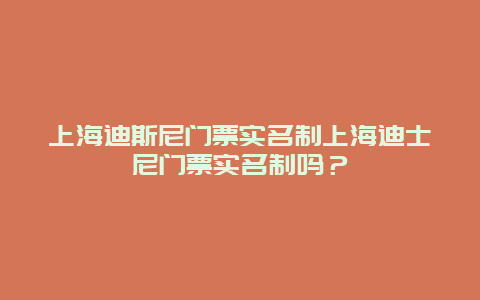 上海迪斯尼门票实名制上海迪士尼门票实名制吗？