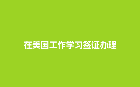 在美国工作学习签证办理