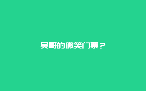 吴哥的微笑门票？