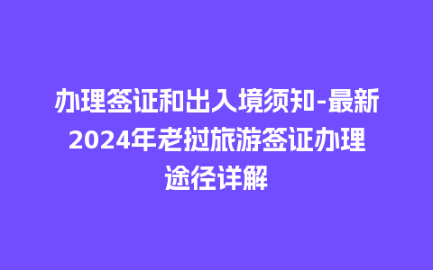 办理签证和出入境须知-最新2024年老挝旅游签证办理途径详解