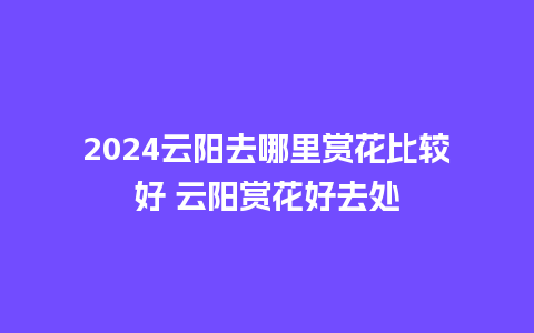 2024云阳去哪里赏花比较好 云阳赏花好去处