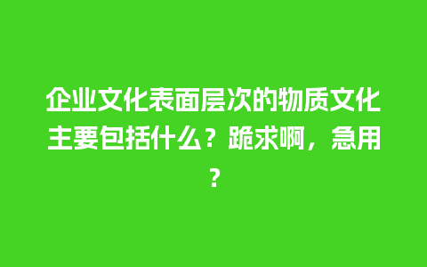 企业文化表面层次的物质文化主要包括什么？跪求啊，急用？