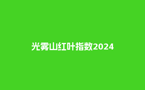 光雾山红叶指数2024