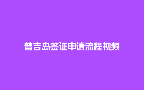 普吉岛签证申请流程视频