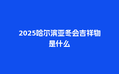 2025哈尔滨亚冬会吉祥物是什么