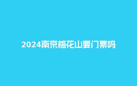 2024南京梅花山要门票吗