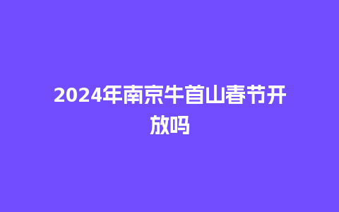 2024年南京牛首山春节开放吗