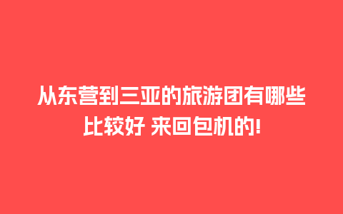 从东营到三亚的旅游团有哪些比较好 来回包机的!