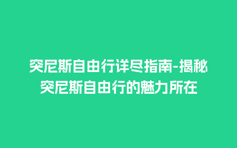 突尼斯自由行详尽指南-揭秘突尼斯自由行的魅力所在