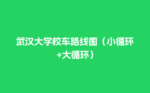 武汉大学校车路线图（小循环+大循环）