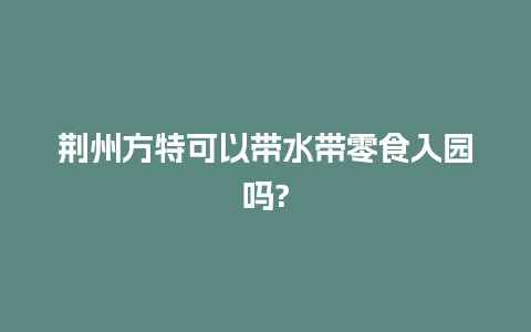 荆州方特可以带水带零食入园吗?