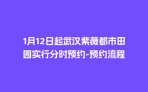 1月12日起武汉紫薇都市田园实行分时预约-预约流程