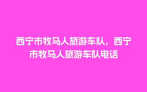 西宁市牧马人旅游车队，西宁市牧马人旅游车队电话