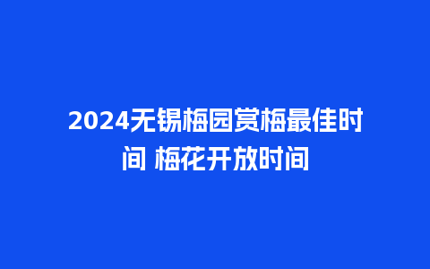 2024无锡梅园赏梅最佳时间 梅花开放时间