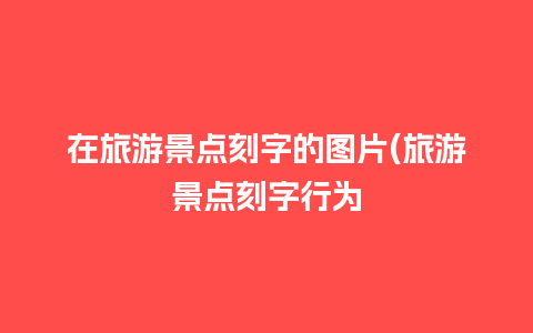 在旅游景点刻字的图片(旅游景点刻字行为