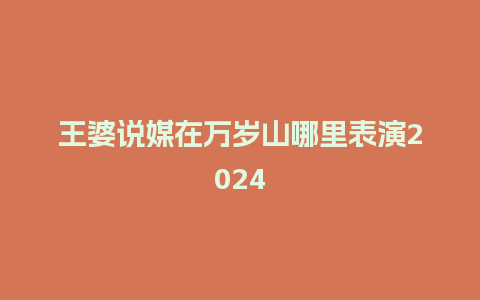 王婆说媒在万岁山哪里表演2024