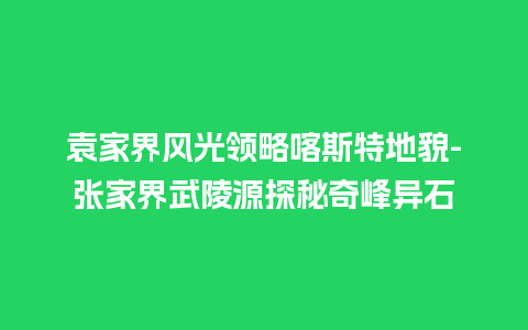 袁家界风光领略喀斯特地貌-张家界武陵源探秘奇峰异石