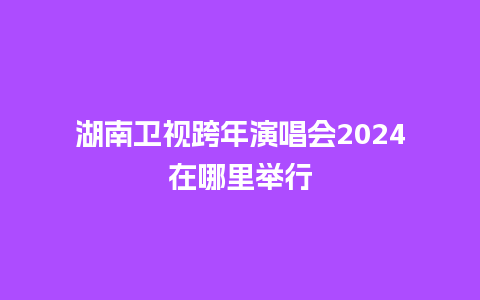 湖南卫视跨年演唱会2024在哪里举行