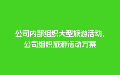 公司内部组织大型旅游活动，公司组织旅游活动方案