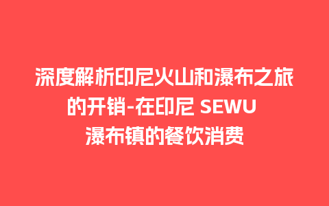 深度解析印尼火山和瀑布之旅的开销-在印尼 SEWU 瀑布镇的餐饮消费