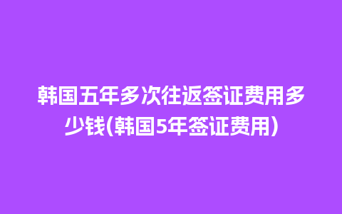 韩国五年多次往返签证费用多少钱(韩国5年签证费用)