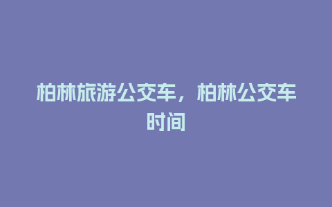 柏林旅游公交车，柏林公交车时间