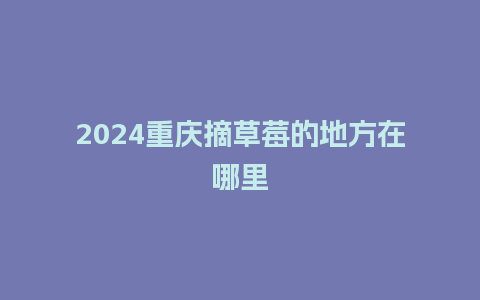 2024重庆摘草莓的地方在哪里