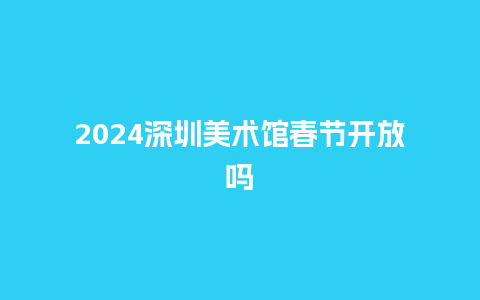 2024深圳美术馆春节开放吗