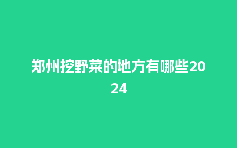 郑州挖野菜的地方有哪些2024