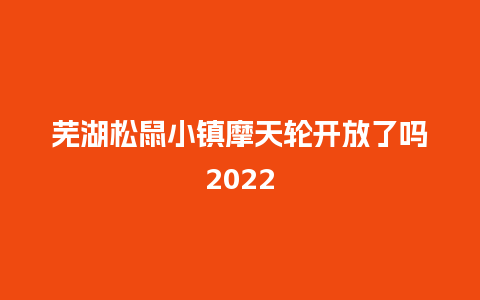 芜湖松鼠小镇摩天轮开放了吗2024