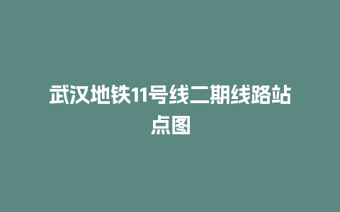 武汉地铁11号线二期线路站点图