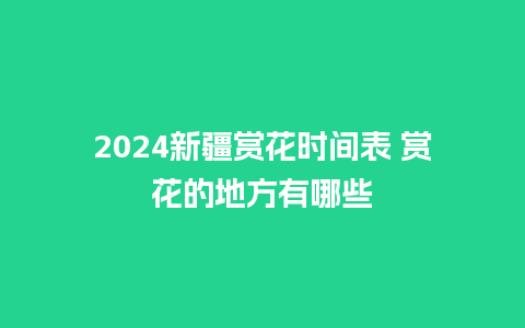 2024新疆赏花时间表 赏花的地方有哪些