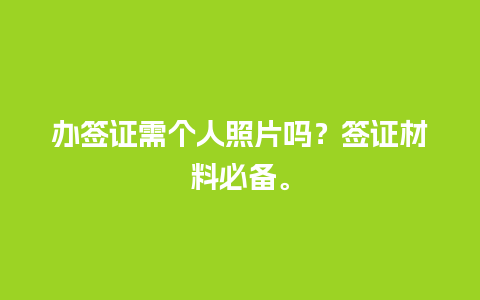 办签证需个人照片吗？签证材料必备。