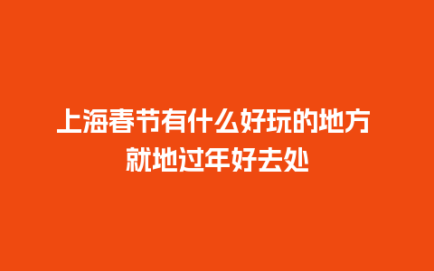 上海春节有什么好玩的地方 就地过年好去处