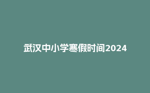 武汉中小学寒假时间2024