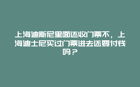 上海迪斯尼里面还收门票不，上海迪士尼买过门票进去还要付钱吗？