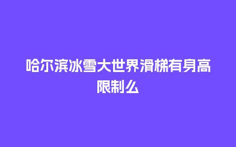 哈尔滨冰雪大世界滑梯有身高限制么