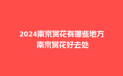 2024南京赏花有哪些地方 南京赏花好去处