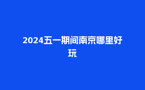 2024五一期间南京哪里好玩