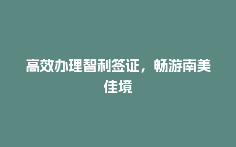 高效办理智利签证，畅游南美佳境