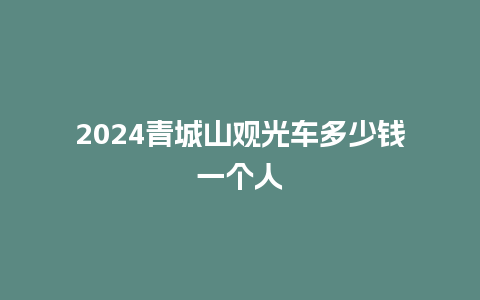 2024青城山观光车多少钱一个人