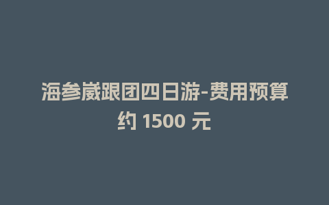 海参崴跟团四日游-费用预算约 1500 元