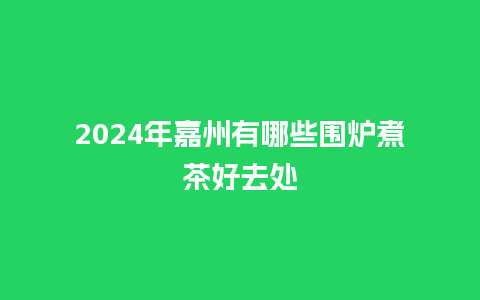 2024年嘉州有哪些围炉煮茶好去处