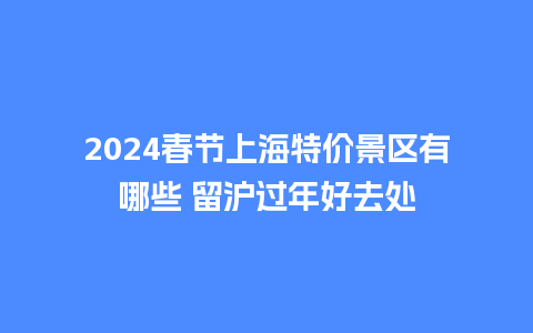 2024春节上海特价景区有哪些 留沪过年好去处