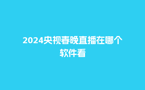 2024央视春晚直播在哪个软件看