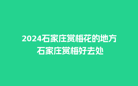 2024石家庄赏梅花的地方 石家庄赏梅好去处