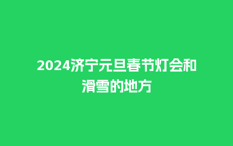 2024济宁元旦春节灯会和滑雪的地方