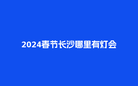 2024春节长沙哪里有灯会