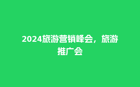 2024旅游营销峰会，旅游推广会